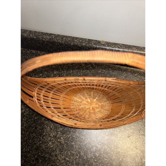 Fine Antique Fine Asian Basket Large Chinese Japanese Ikebana Woven Intricate - Picture 4 of 8